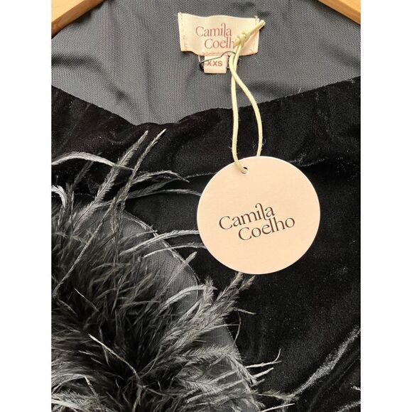 NWT Camila Coelho Florence Mini Dress in Black, Size XXS - Picture 8 of 15